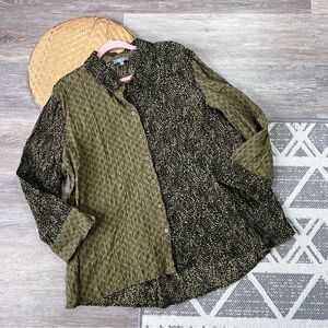Habitat Olive and Black Patterned Blouse
